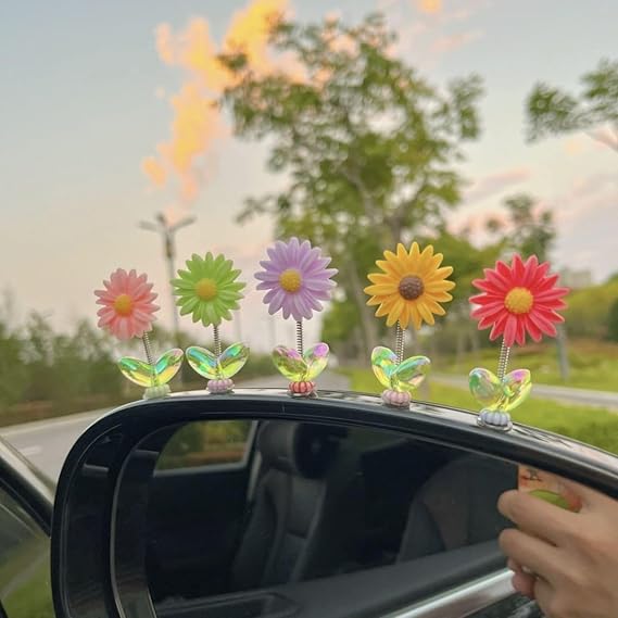 Resin Car Dashboard Decor Flower