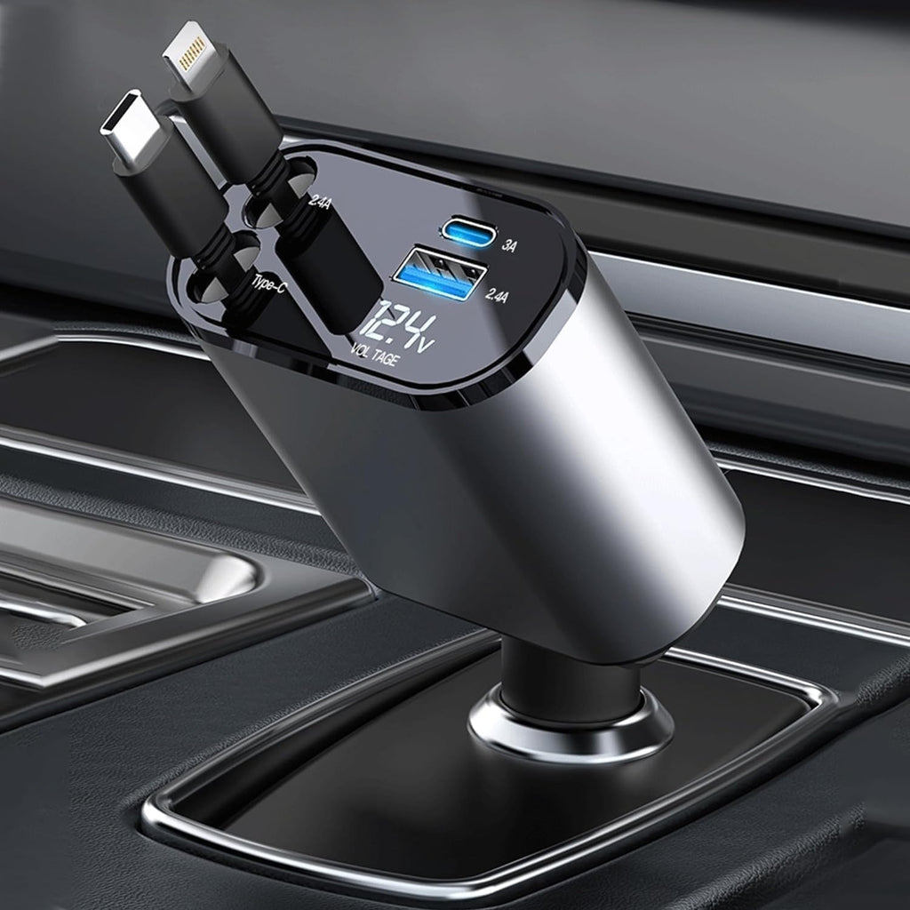 Super Fast 4 in 1 Car Charger 120W Fast Charging